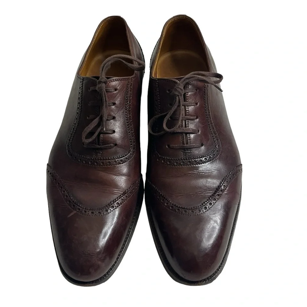 $1700 SAINT CRISPIN'S 564 GE8 Brown Wingtip Oxford Shoe Trees UK 7F
